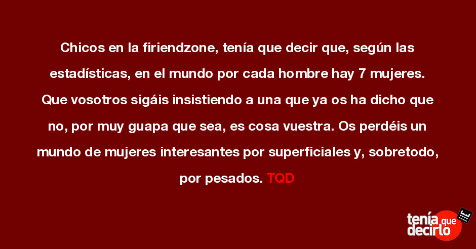 Siete mujeres por cada hombre